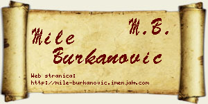 Mile Burkanović vizit kartica